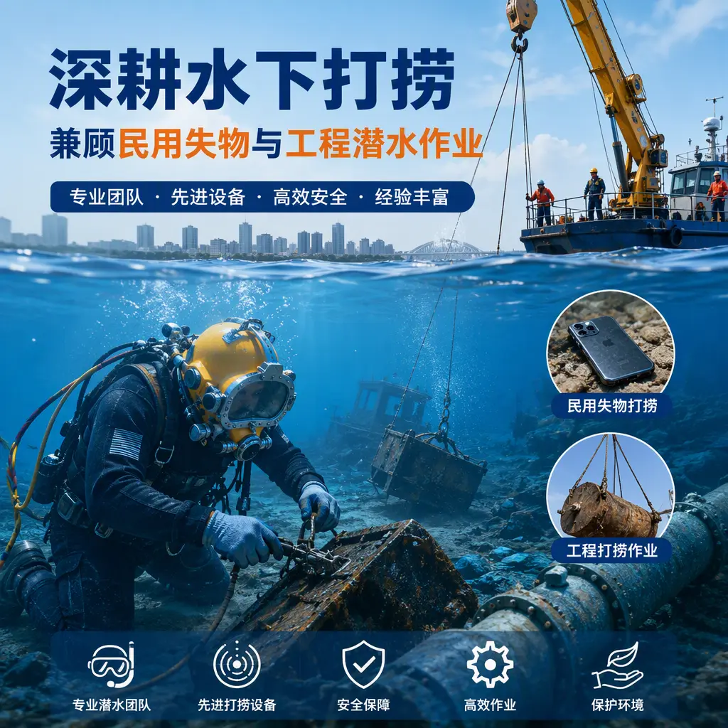 深耕水下打捞，兼顾民用失物与工程潜水作业即墨