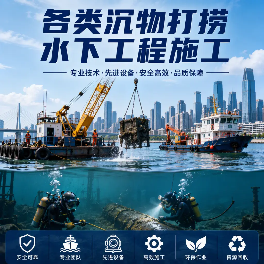 即墨各类沉物打捞，水下工程施工